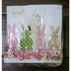 40 Pcs Boston International Floral Bunny Cocktail Paper Napkins Easter Party